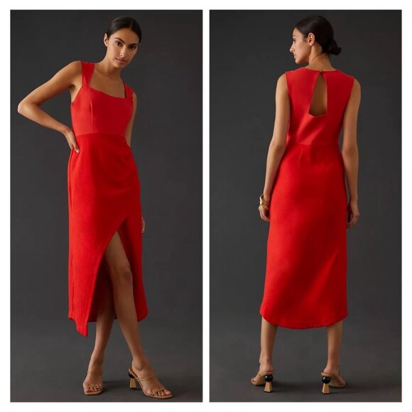 Anthropologie Dresses & Skirts - NWT Anthropologie Maeve Square Neck Maxi Midi Dress Red